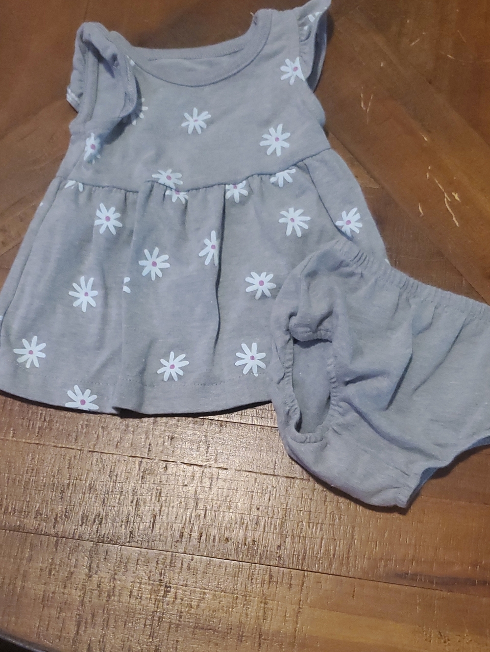 Cat & Jack Gray Daisy Dress and Bloomer Set